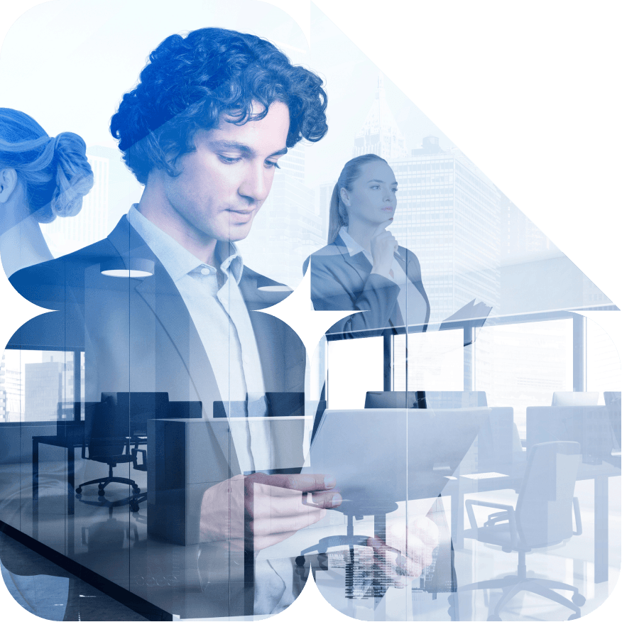 Professionals in a workplace setting