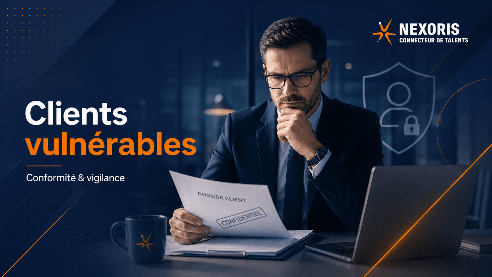 Visuel corporate sur la gestion des clients vulnérables dans les institutions financières.